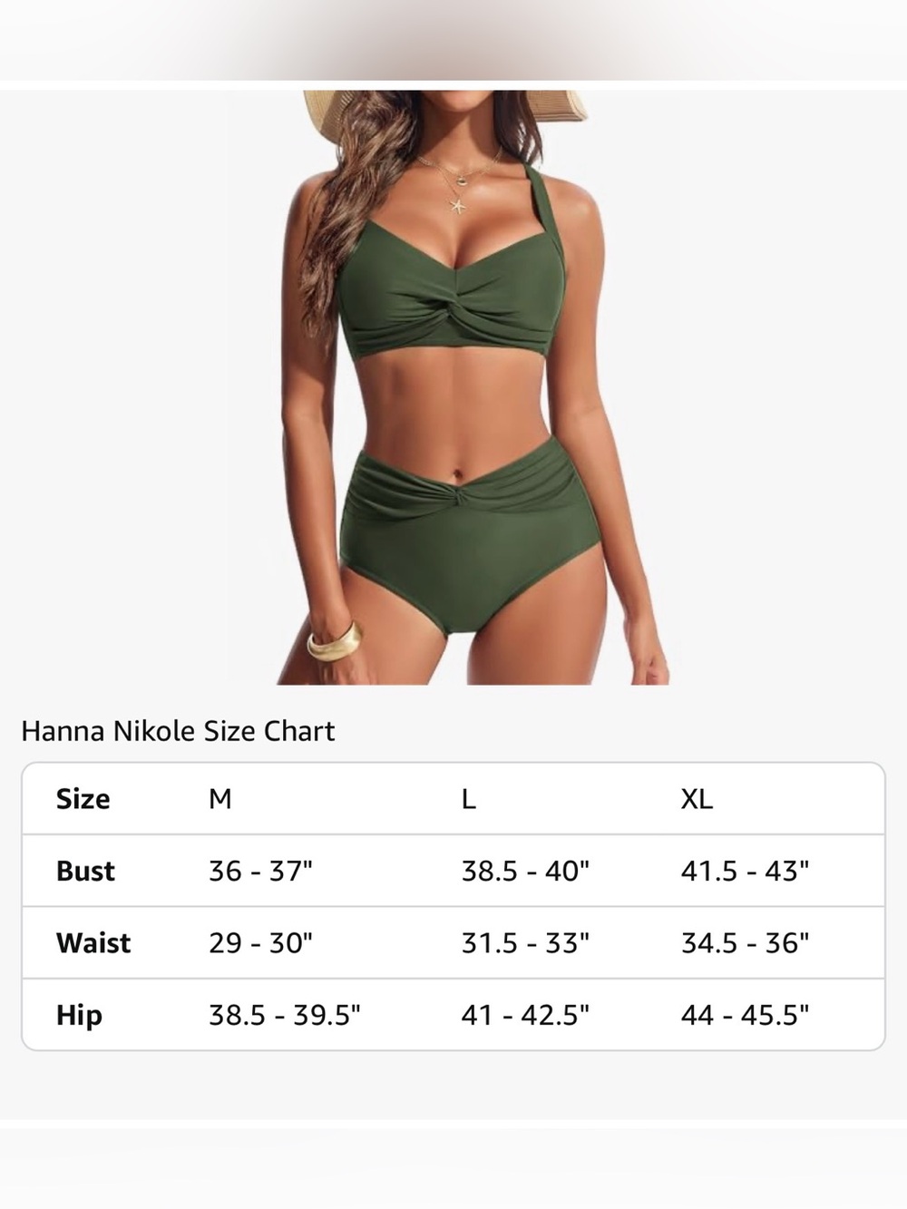 Olive Green Twist-Front High Waist Bikini - Women's Swim - Picture 8 of 14